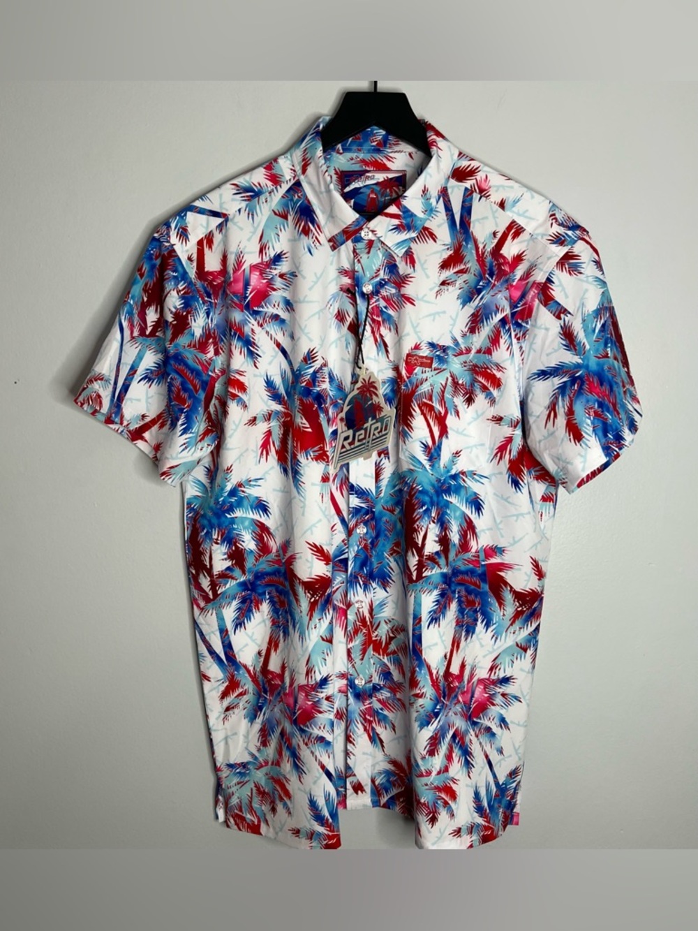 Retro Rifle AKs & Vacays Short Sleeve Button Down Shirt Mens XL White NWT